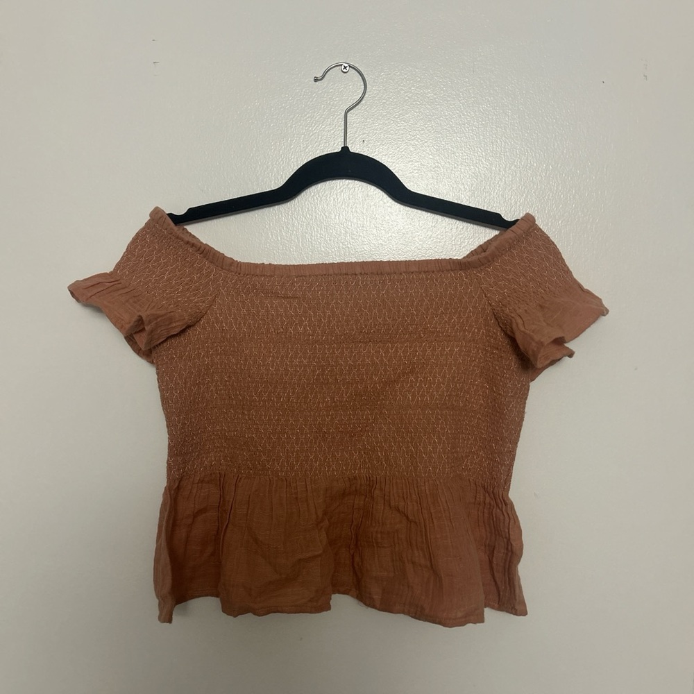 Women's Off-Shoulder Top - Tan
